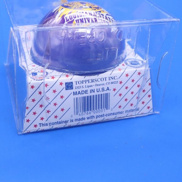 Vintage LSU Football Mike the Tiger Glass Christmas Ornament Made in USA NOS d - Picture 4 of 4